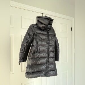 BCBGMaxAzria Down filled Glossy Black Puffer Coat M